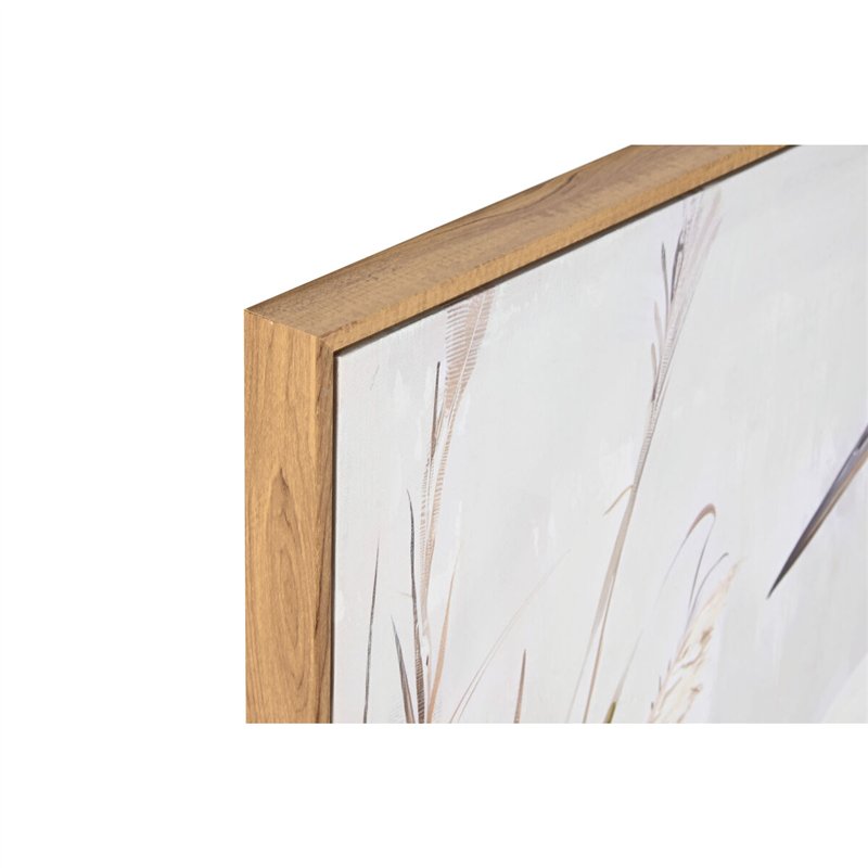 Image secondaire de Cadre Home ESPRIT Blanc Beige Gris Oiseau Oriental 80 x 3,5 x 80 cm (2 Unités)