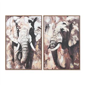 Cadre Home ESPRIT Marron Gris Eléphant Colonial 60 x 3