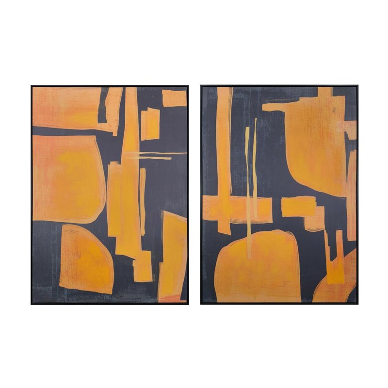 Cadre Home ESPRIT Bleu Orange Abstrait Urbaine 103 x 4,5 x 143 cm (2 Unités)