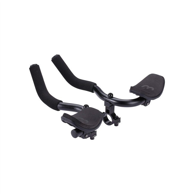 BBB AeroComfort Barres Triathlon en Aluminium Aerobar Ergo-Bend pour Vélos de Route Cyclisme-Guidons, Noir, 25,4