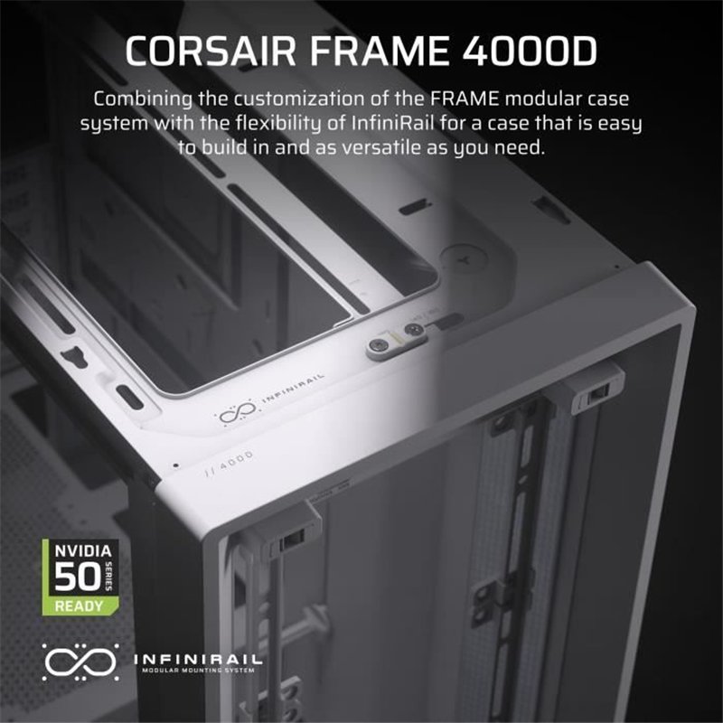 Image secondaire de Boîtier PC - CORSAIR - Série FRAME 4000D - Moyen-tour - Blanc