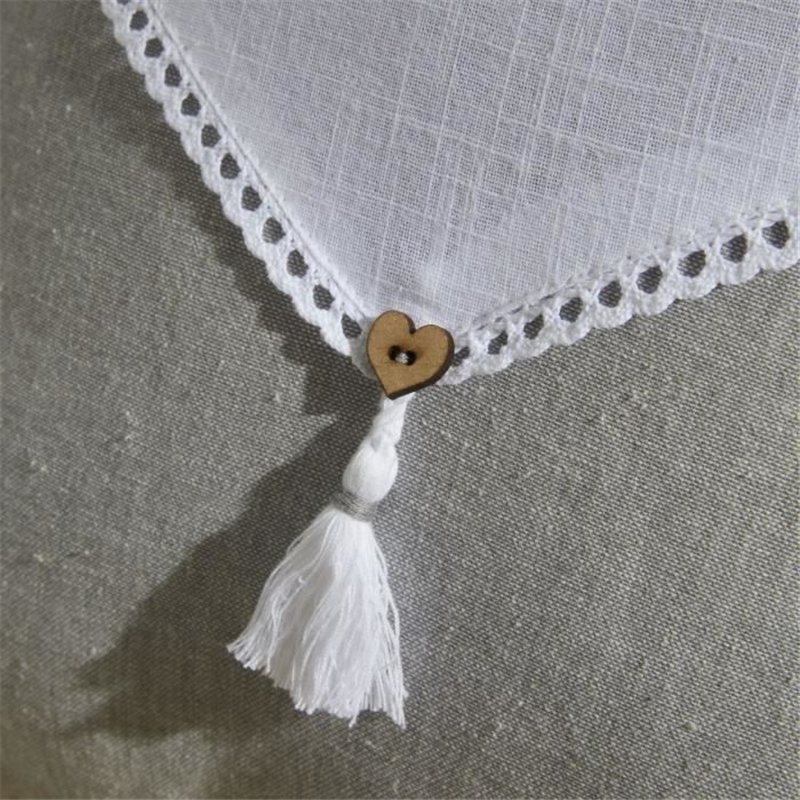 Image secondaire de Coussin - TODAY - CHARME - Slub x Chambray x Pompon Capucune - 40 x 40 cm