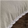 Coussin - TODAY - CHARME - Chambray x Dentelle Berenice - 40 x 40 cm
