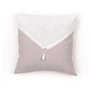 Coussin - TODAY - CHARME - Slub x Chambray x Pompon Berenice - 40 x 40 cm
