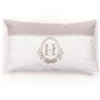 Coussin - TODAY - CHARME - Imprimé x Chambray x Broderie Berenice - 30 x 50 cm