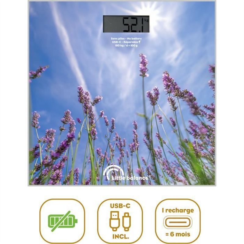 Pèse-personne - LITTLE BALANCE - USB-C - Lavandes