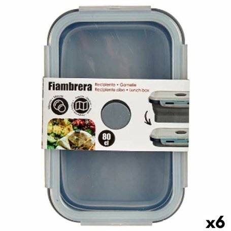 Boîte à lunch Kinvara CH19130-2 Gris Transparent ABS 800 ml (6 Unités)