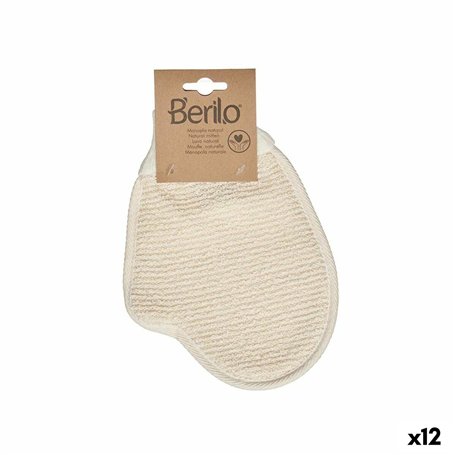 Gant Exfoliant Berilo B7081-12 Blanc Beige (12 Unités)