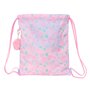 Sac à dos serré par des ficelles BlackFit8 Smile Bleu Rose 35 x 40 x 1 cm
