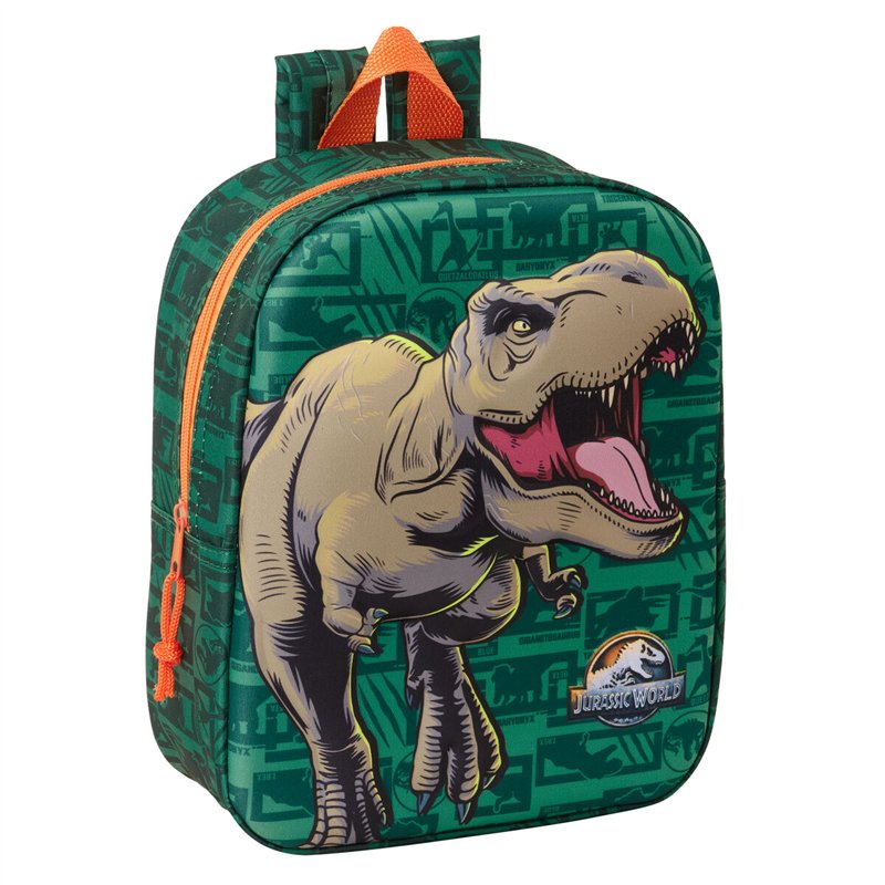 Sac à dos enfant Jurassic World Vert foncé 22 x 27 x 10 cm 3D