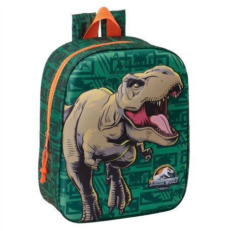 Sac à dos enfant Jurassic World Vert foncé 22 x 27 x 10 cm 3D