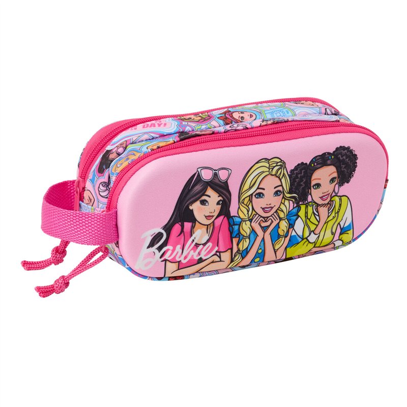 Trousse Fourre-Tout Double Barbie Rose 21 x 8 x 6 cm 3D