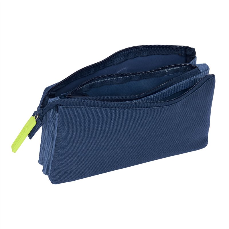 Image secondaire de Trousse Fourre-Tout Triple Munich Blue indigo Bleu 22 x 12 x 3 cm