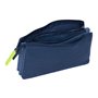 Trousse Fourre-Tout Triple Munich Blue indigo Bleu 22 x 12 x 3 cm