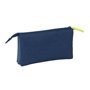Trousse Fourre-Tout Triple Munich Blue indigo Bleu 22 x 12 x 3 cm