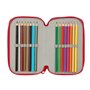 Pochette à crayons triple Sevilla Fútbol Club Rouge 12,5 x 19,5 x 5,5 cm 37 Pièces