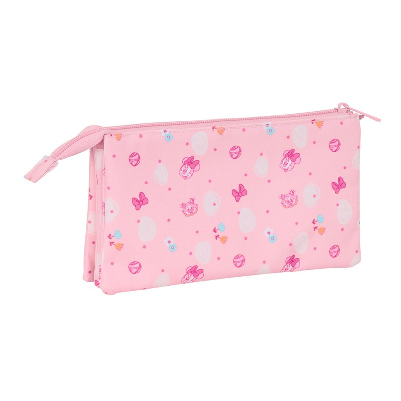 Image secondaire de Trousse Fourre-Tout Triple Minnie Mouse Baby Rose 22 x 12 x 3 cm