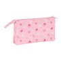 Trousse Fourre-Tout Triple Minnie Mouse Baby Rose 22 x 12 x 3 cm