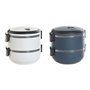 Boîte à lunch DKD Home Decor Bleu Blanc Gris foncé Acier inoxydable polypropylène 1
