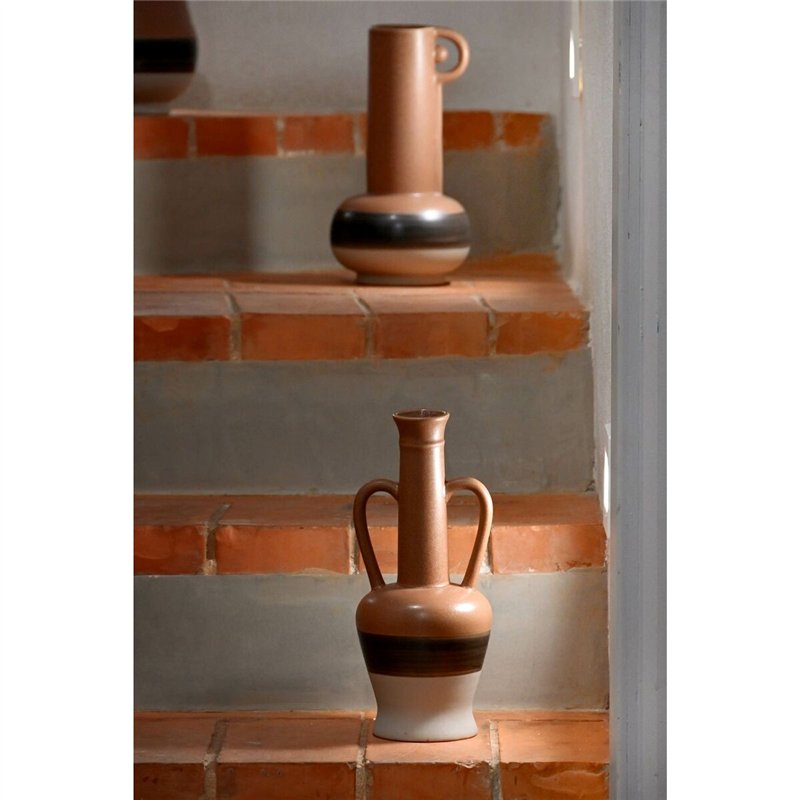 Image secondaire de Vase DKD Home Decor Blanc Gris Terre cuite Porcelaine 12,7 x 12,5 x 30 cm (3 Unités)