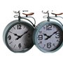 Horloge de table DKD Home Decor Bleu Vert Bicyclette Vintage (2 Unités)