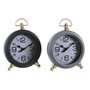 Horloge de table DKD Home Decor Noir Gris Doré Traditionnel (2 Unités)
