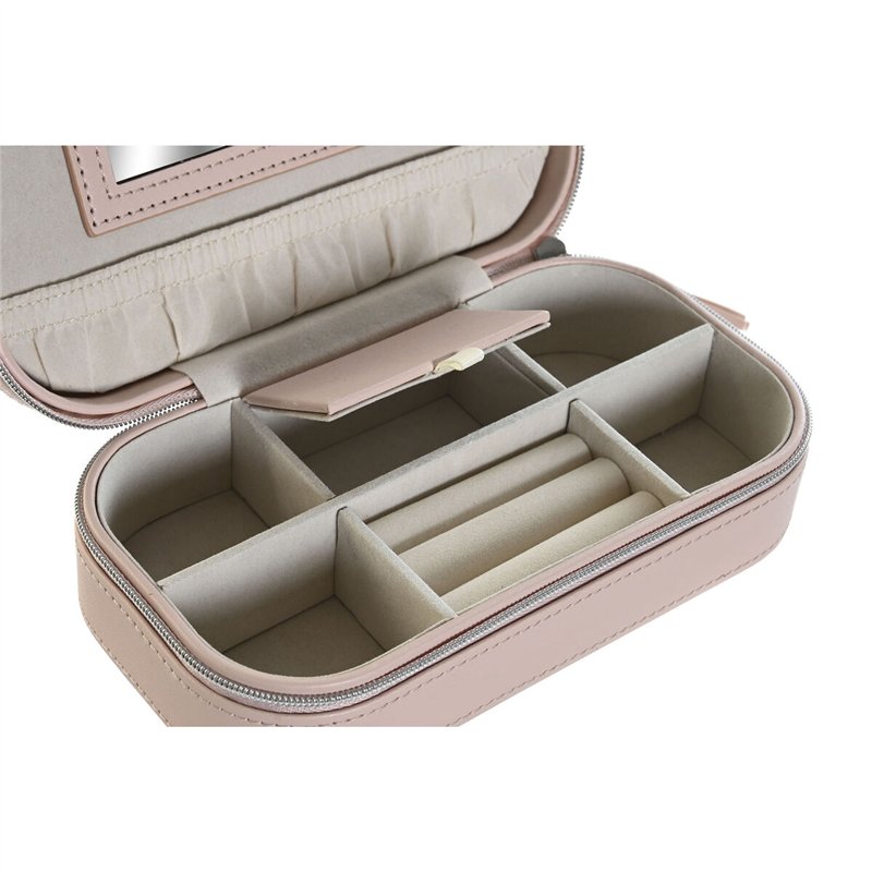 Image secondaire de Boîte à bijoux DKD Home Decor Blanc Gris Lila Rose clair Polyuréthane Miroir 18,5 x 10 x 5 cm (2 Unités)