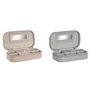 Boîte à bijoux DKD Home Decor Blanc Gris Lila Rose clair Polyuréthane Miroir 18,5 x 10 x 5 cm (2 Unités)