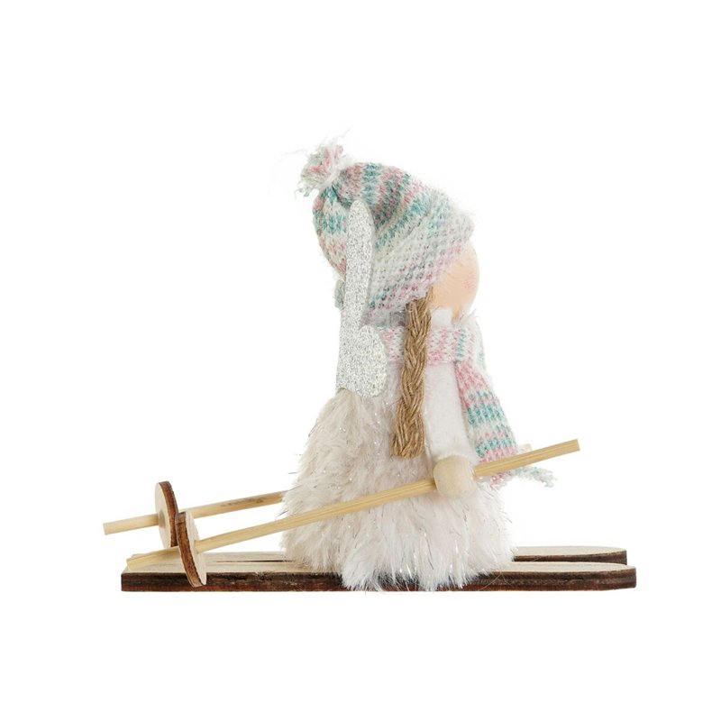 Image secondaire de Décorations de Noël DKD Home Decor Blanc Gris Fée 12 x 8 x 10 cm (3 Unités)