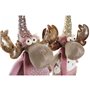 Décorations de Noël DKD Home Decor Blanc Rose Doré Renne 20 x 19 x 50 cm (2 Unités)