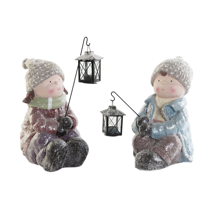 Décorations de Noël DKD Home Decor Multicouleur 29 x 18 x 34 cm (2 Unités)