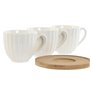 Jeu de 6 tasses avec plat Home ESPRIT Blanc Bambou Porcelaine 90 ml