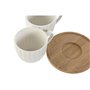 Jeu de 6 tasses avec plat Home ESPRIT Blanc Bambou Porcelaine 90 ml