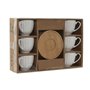 Jeu de 6 tasses avec plat Home ESPRIT Blanc Bambou Porcelaine 90 ml