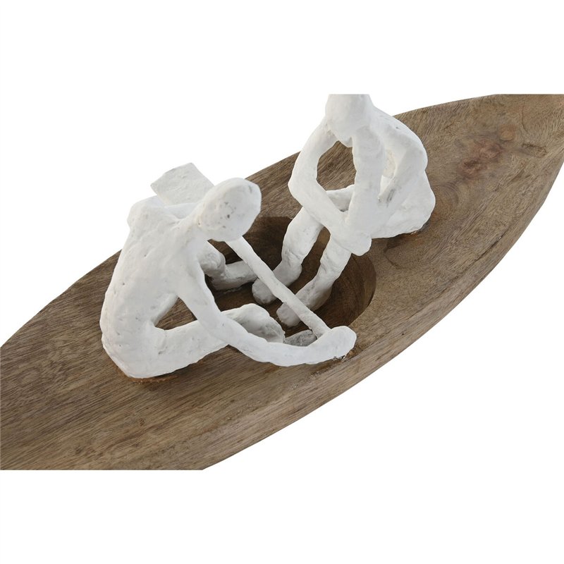 Image secondaire de Figurine Décorative Home ESPRIT Blanc Naturel Bateau méditerranéen 42 x 14 x 16 cm
