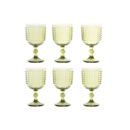 Set de Verres Home ESPRIT Vert Verre 380 ml (6 Unités)
