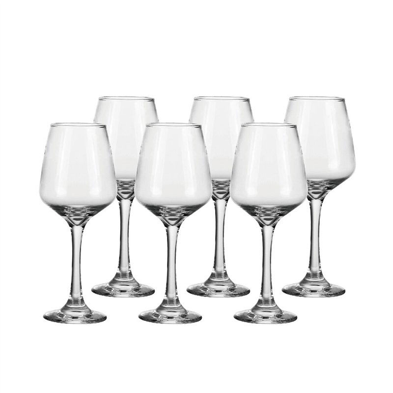 Set de verres à vin Home ESPRIT Transparent Verre 360 ml (6 Unités)