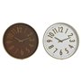 Horloge Murale Home ESPRIT Blanc Marron Doré PVC 45 x 4 x 45 cm (2 Unités)