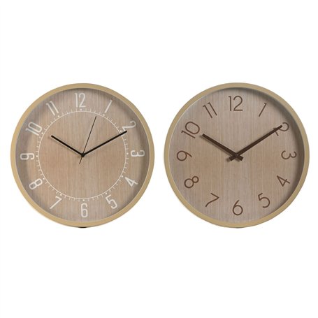Horloge Murale Home ESPRIT Naturel PVC 40 x 4 x 40 cm (2 Unités)
