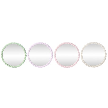 Miroir mural Home ESPRIT Blanc Vert Rose Lila 44 x 3 x 44 cm (4 Unités)