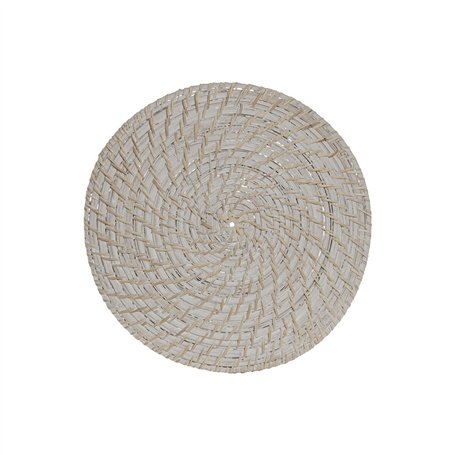 Dessous de plat Home ESPRIT Blanc Naturel Bambou Rotin 34 x 34 x 1