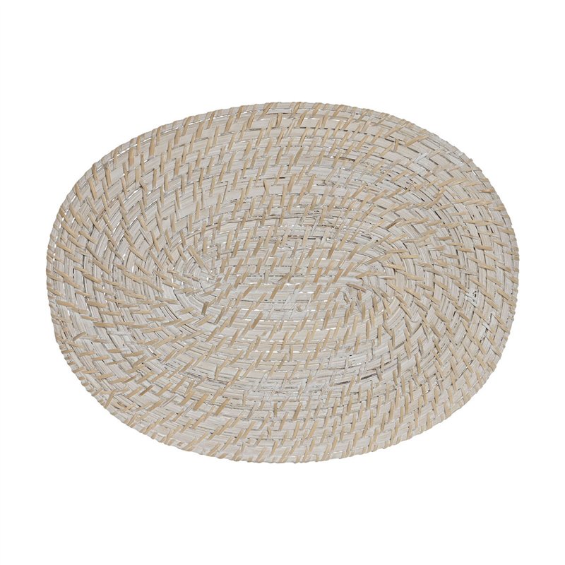 Set de table Home ESPRIT Blanc Naturel Bambou Rotin 40 x 30 x 1 cm