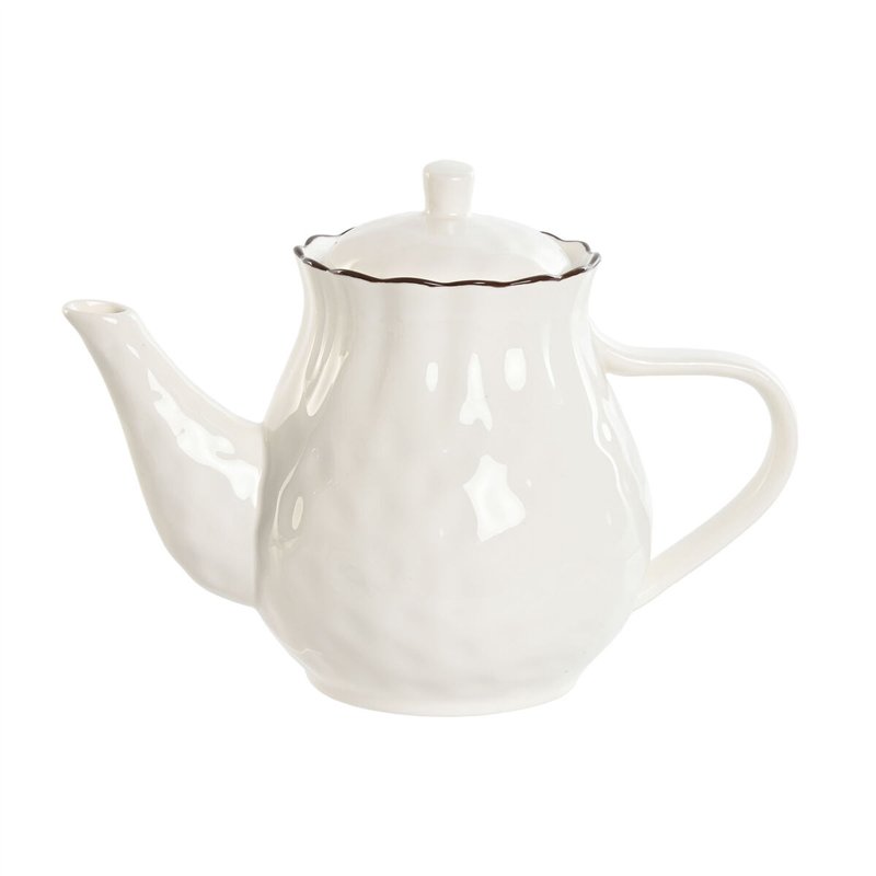 Théière Home ESPRIT Blanc Marron Porcelaine 1 L