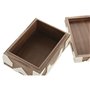 Boîte à bijoux Home ESPRIT Noir Naturel Résine Acacia 18 x 13 x 7,5 cm (2 Pièces)
