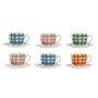 Jeu de 6 tasses avec plat Home ESPRIT Bleu Vert Orange Rose Porcelaine 240 ml