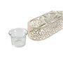 Bougeoir Home ESPRIT Crème Métal Verre 31 x 7 x 5 cm