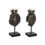 Figurine Décorative Home ESPRIT Brun foncé Lion Couronne 21 x 18 x 44 cm (2 Unités)