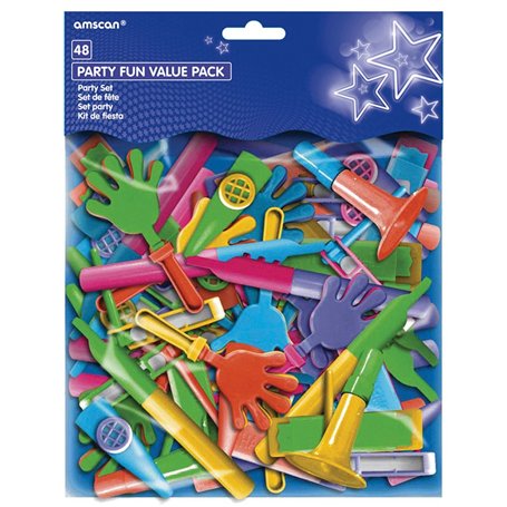 Amscan - INT397211 - Farce et Attrape - Favor Noisemaker - 6 Modèles Différentes - 48 Jouets