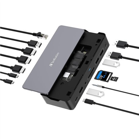 Station d'accueil USB-C Pro 15 Ports avec Fente SSD CDS-15S