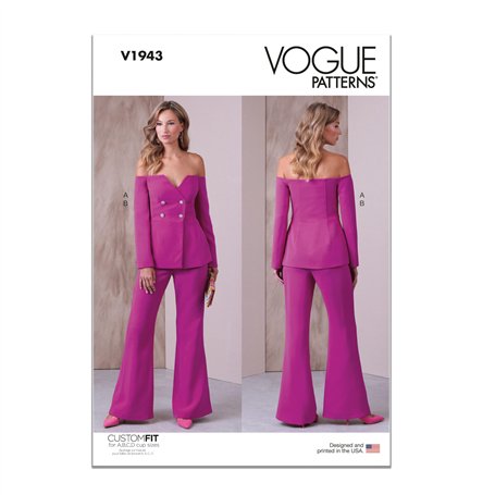 Vogue Patterns V1943B5 Veste et pantalon pour femme B5 (36-38-40-42-44)